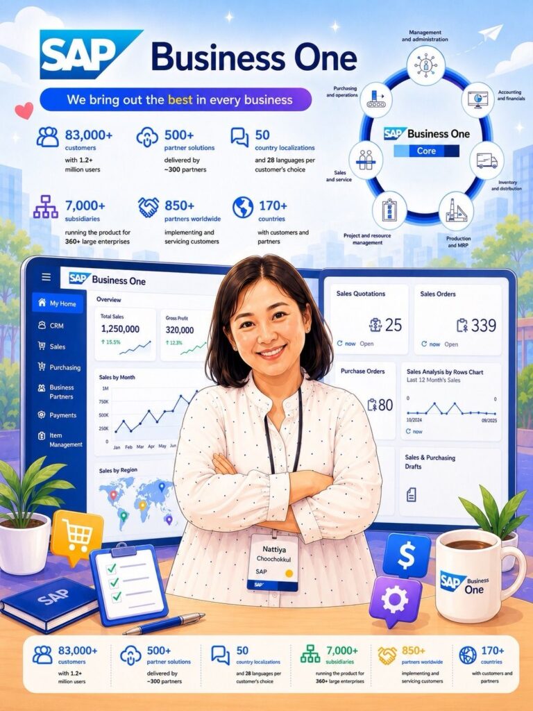 ขับเคลื่อนธุรกิจ SME สู่สากลด้วย SAP Business One ระบบ ERP ระดับโลกที่ตอบโจทย์ทุกฟังก์ชันการทำงาน