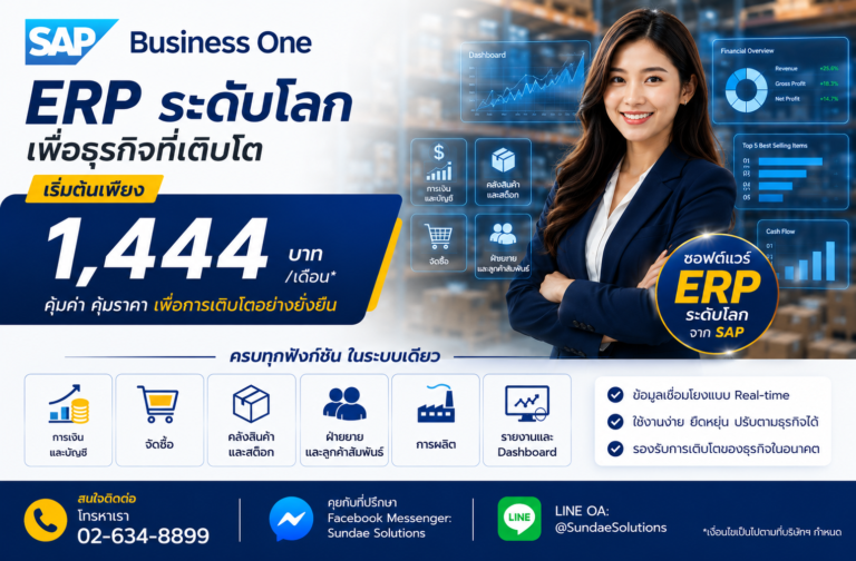 SAP Business One starting 1444 Baht