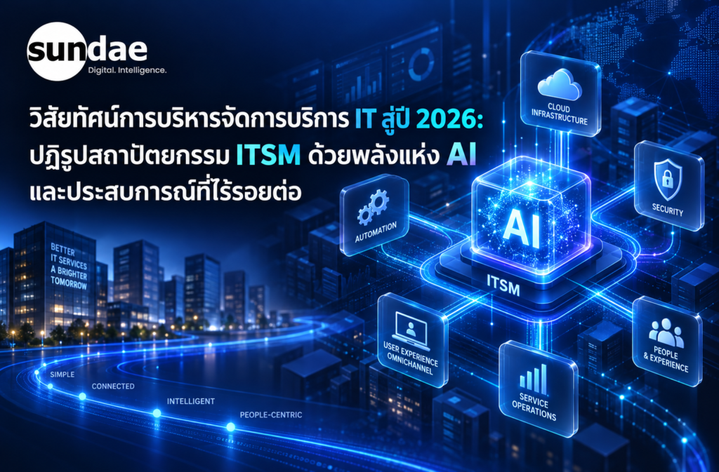 วิสัยทัศน์การบริหารจัดการบริการ IT สู่ปี 2026: ปฏิรูปสถาปัตยกรรม ITSM ด้วยพลังแห่ง AI และประสบการณ์ที่ไร้รอยต่อ